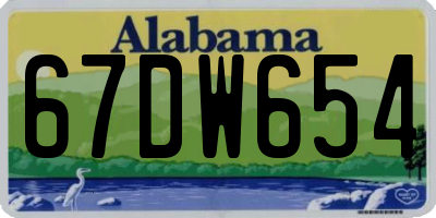 AL license plate 67DW654