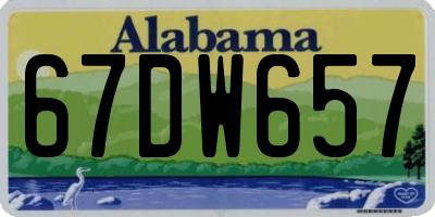 AL license plate 67DW657