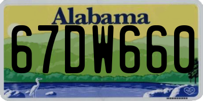 AL license plate 67DW660