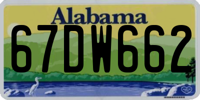 AL license plate 67DW662