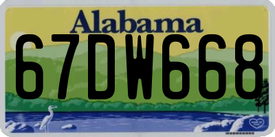 AL license plate 67DW668