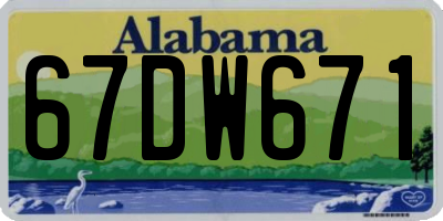 AL license plate 67DW671