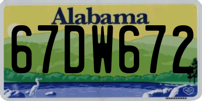 AL license plate 67DW672