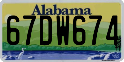 AL license plate 67DW674