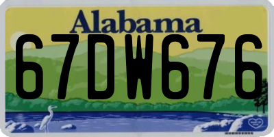 AL license plate 67DW676