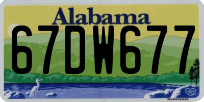 AL license plate 67DW677