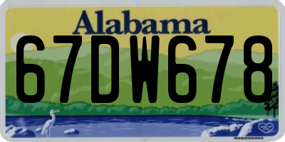 AL license plate 67DW678