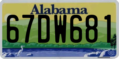 AL license plate 67DW681