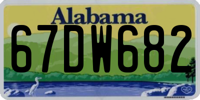 AL license plate 67DW682