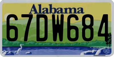 AL license plate 67DW684