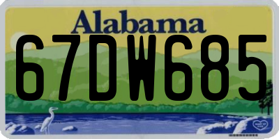 AL license plate 67DW685