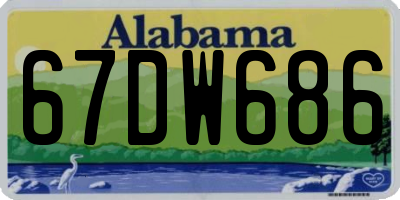 AL license plate 67DW686