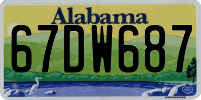 AL license plate 67DW687