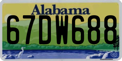 AL license plate 67DW688