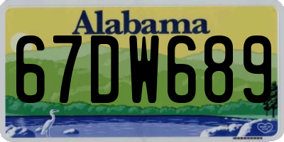 AL license plate 67DW689