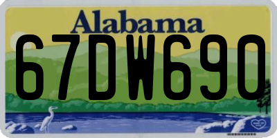 AL license plate 67DW690