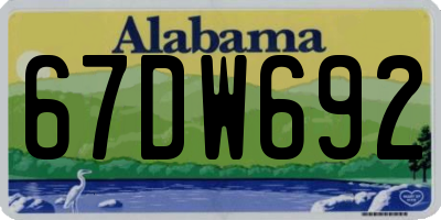 AL license plate 67DW692