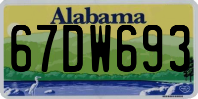 AL license plate 67DW693