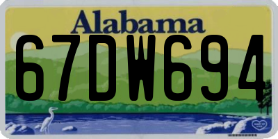 AL license plate 67DW694