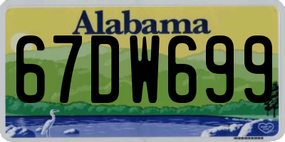 AL license plate 67DW699