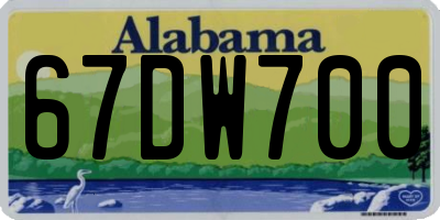 AL license plate 67DW700