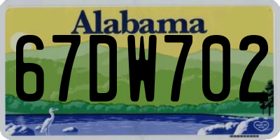 AL license plate 67DW702