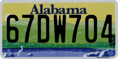 AL license plate 67DW704