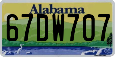 AL license plate 67DW707