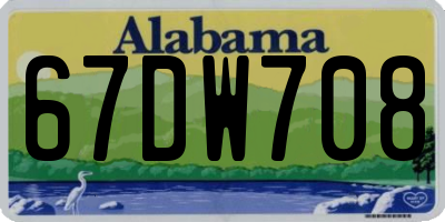 AL license plate 67DW708