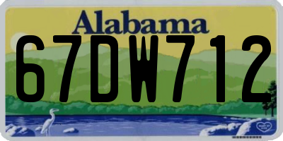 AL license plate 67DW712