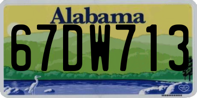 AL license plate 67DW713