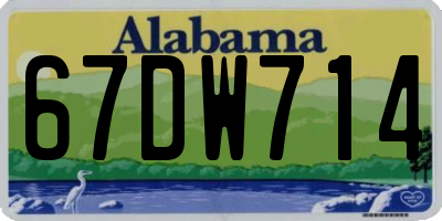 AL license plate 67DW714