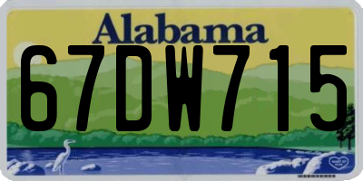 AL license plate 67DW715