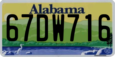 AL license plate 67DW716