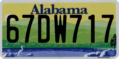 AL license plate 67DW717