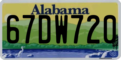 AL license plate 67DW720