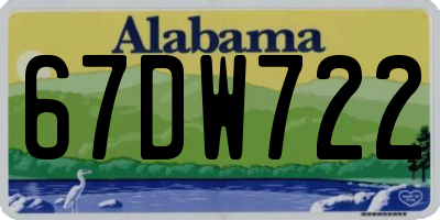 AL license plate 67DW722