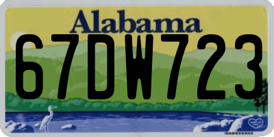 AL license plate 67DW723