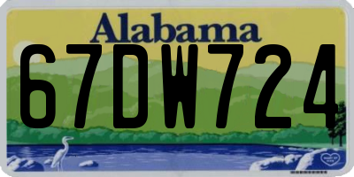 AL license plate 67DW724