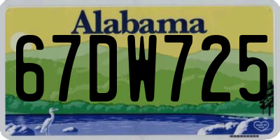 AL license plate 67DW725