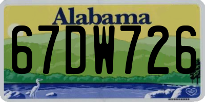 AL license plate 67DW726