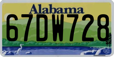 AL license plate 67DW728