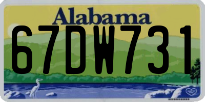 AL license plate 67DW731