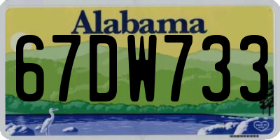 AL license plate 67DW733