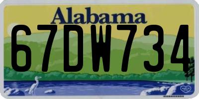 AL license plate 67DW734