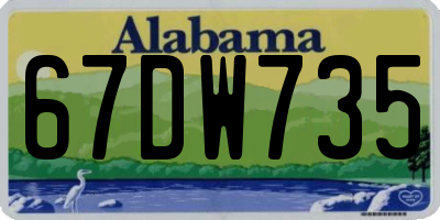 AL license plate 67DW735