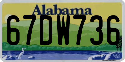 AL license plate 67DW736