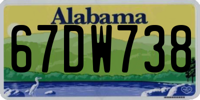 AL license plate 67DW738