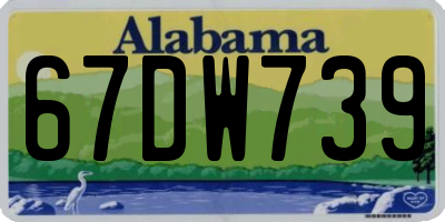 AL license plate 67DW739