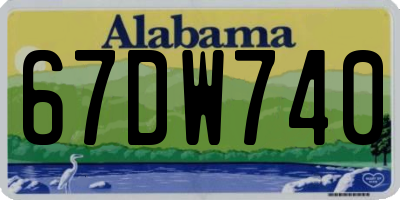 AL license plate 67DW740